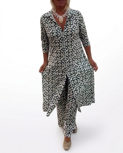 Camilla — Conjunto fluido con estampado elegante