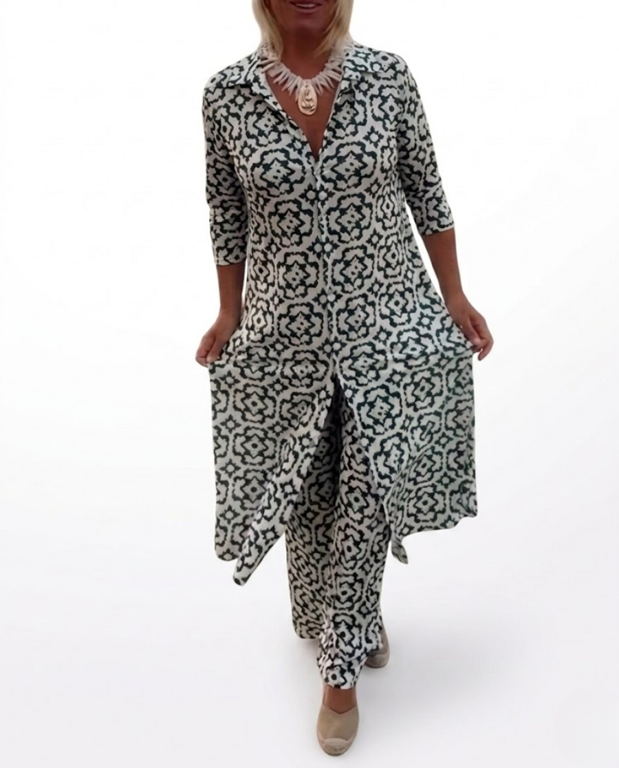 Camilla — Conjunto fluido con estampado elegante