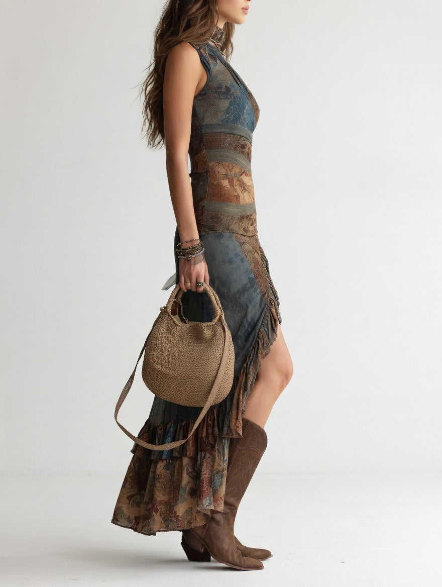 Aurélysse — Vestido asimétrico bohemio elegante