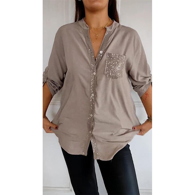 Marina — Top elegante con detalles brillantes