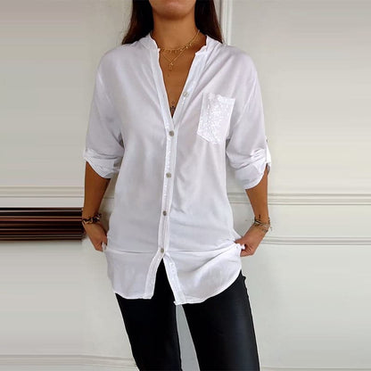 Marina — Top elegante con detalles brillantes