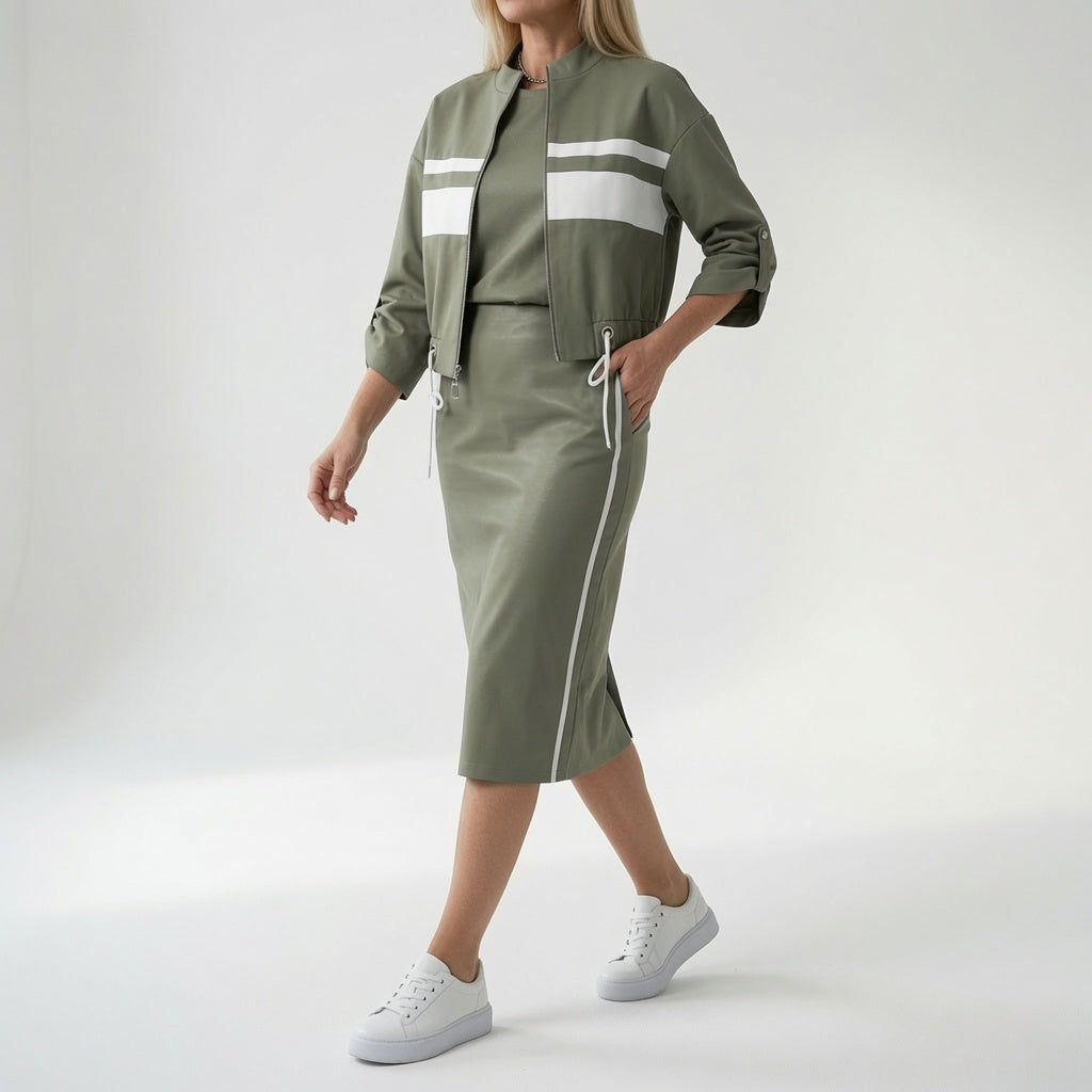 Bérénice — Conjunto de crop top y falda midi