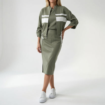 Bérénice — Conjunto de crop top y falda midi