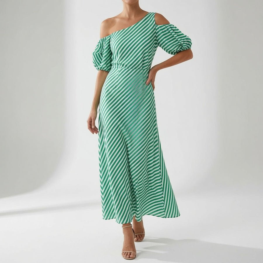 Soléa — Vestido de hombros al aire elegante