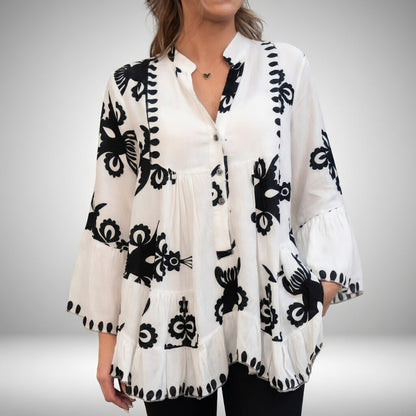 Théodeline — Blusa bohemia con bordados florales