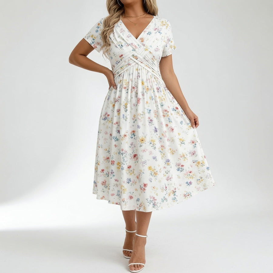 Florévia — Vestido floral fluido elegante