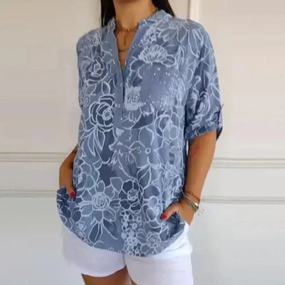Coralie — Blusa elegante con estampado refinado