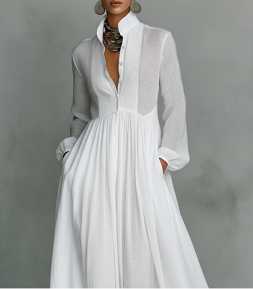 Élisa — Vestido maxi minimalista elegante