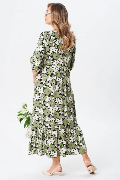 Florine — Vestido midi floral elegante y femenino