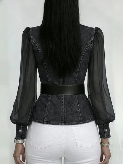 Séraphine — Blusa elegante con cinturón refinado