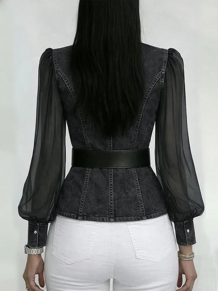 Séraphine — Blusa elegante con cinturón refinado