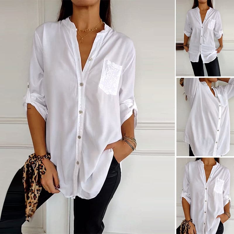 Marina — Top elegante con detalles brillantes