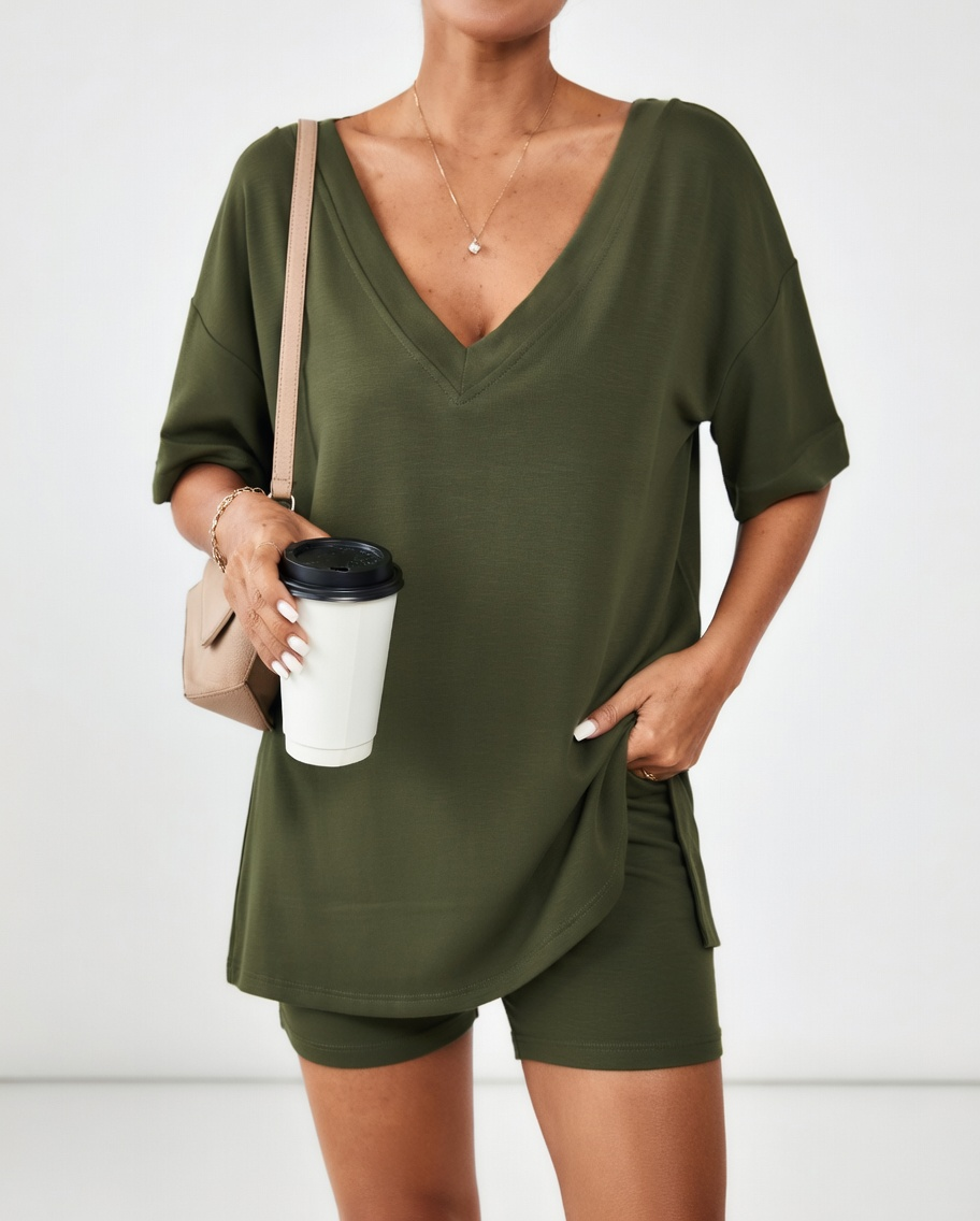 Louisette — Conjunto de camiseta oversize y short