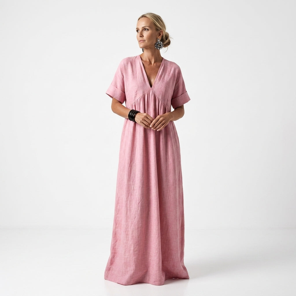 Azurine — Vestido maxi fluido y vibrante