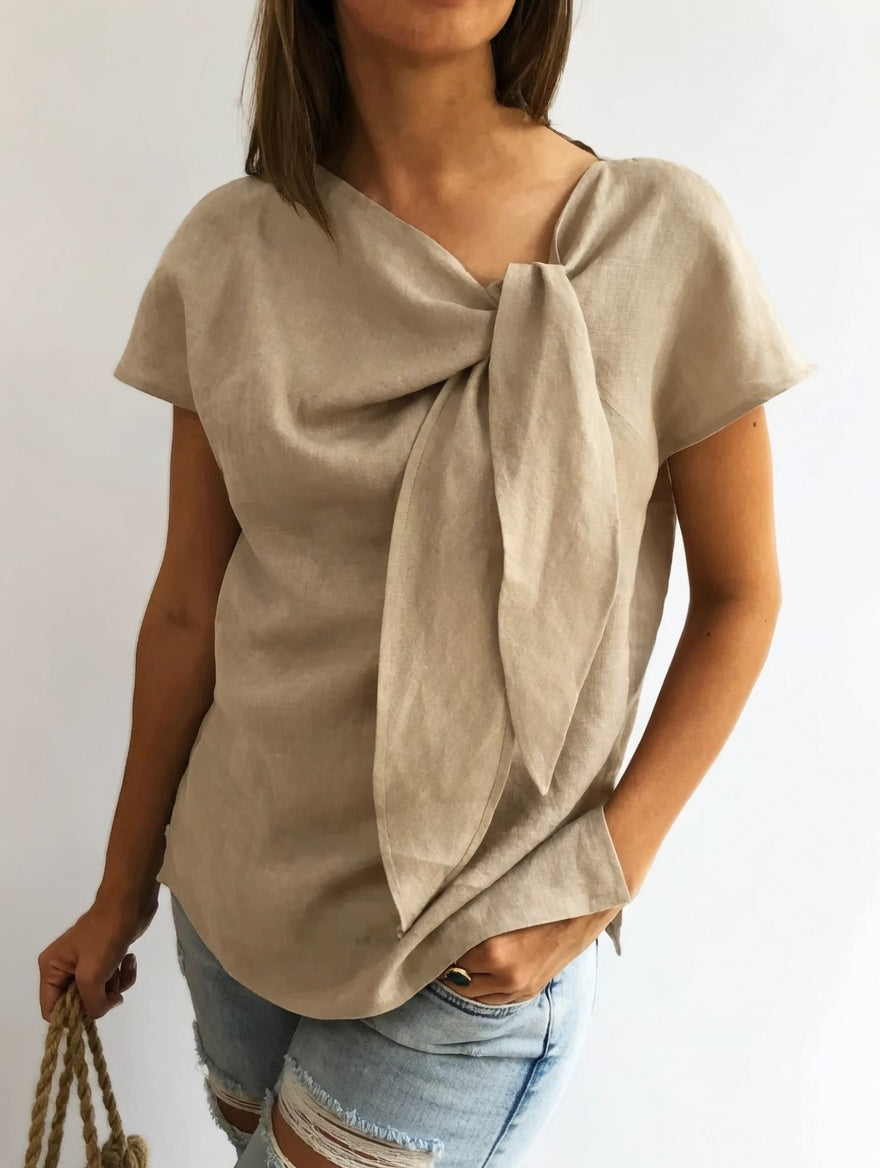 Elisa — Blusa elegante con nudo