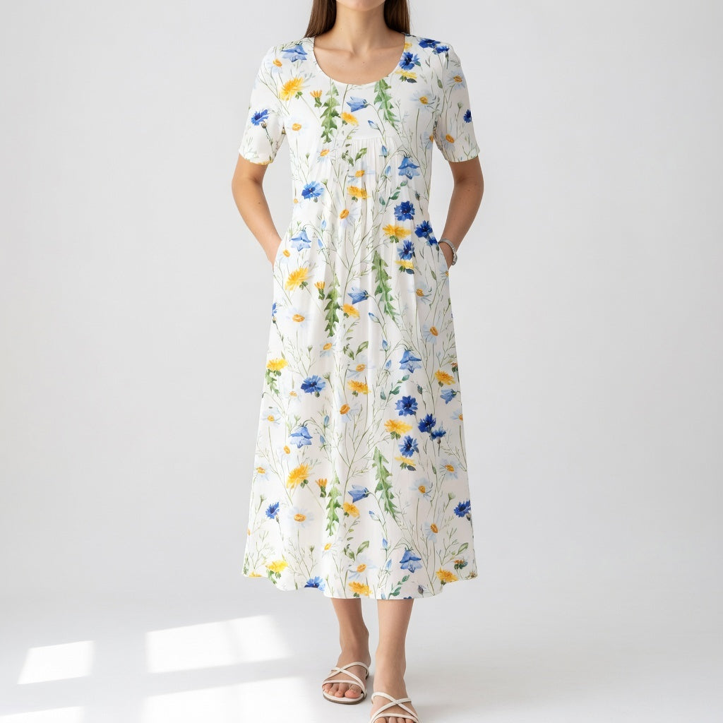 Doreen — Vestido midi elegante con volantes