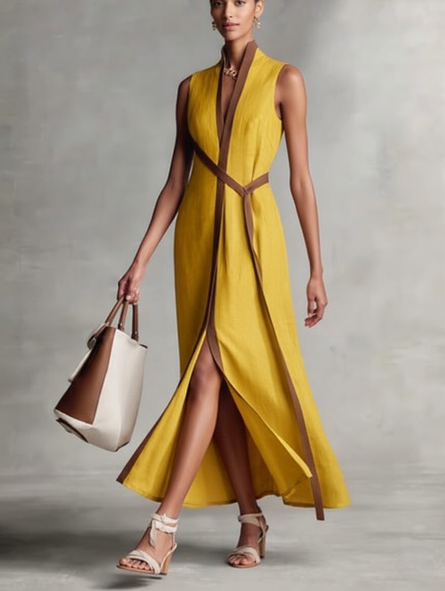 Éléonore — Vestido largo elegante con silueta estructurada
