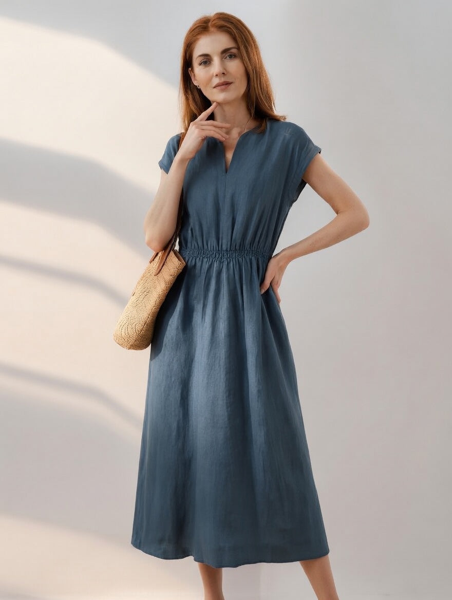 Lina — Vestido de lino fluido y elegante