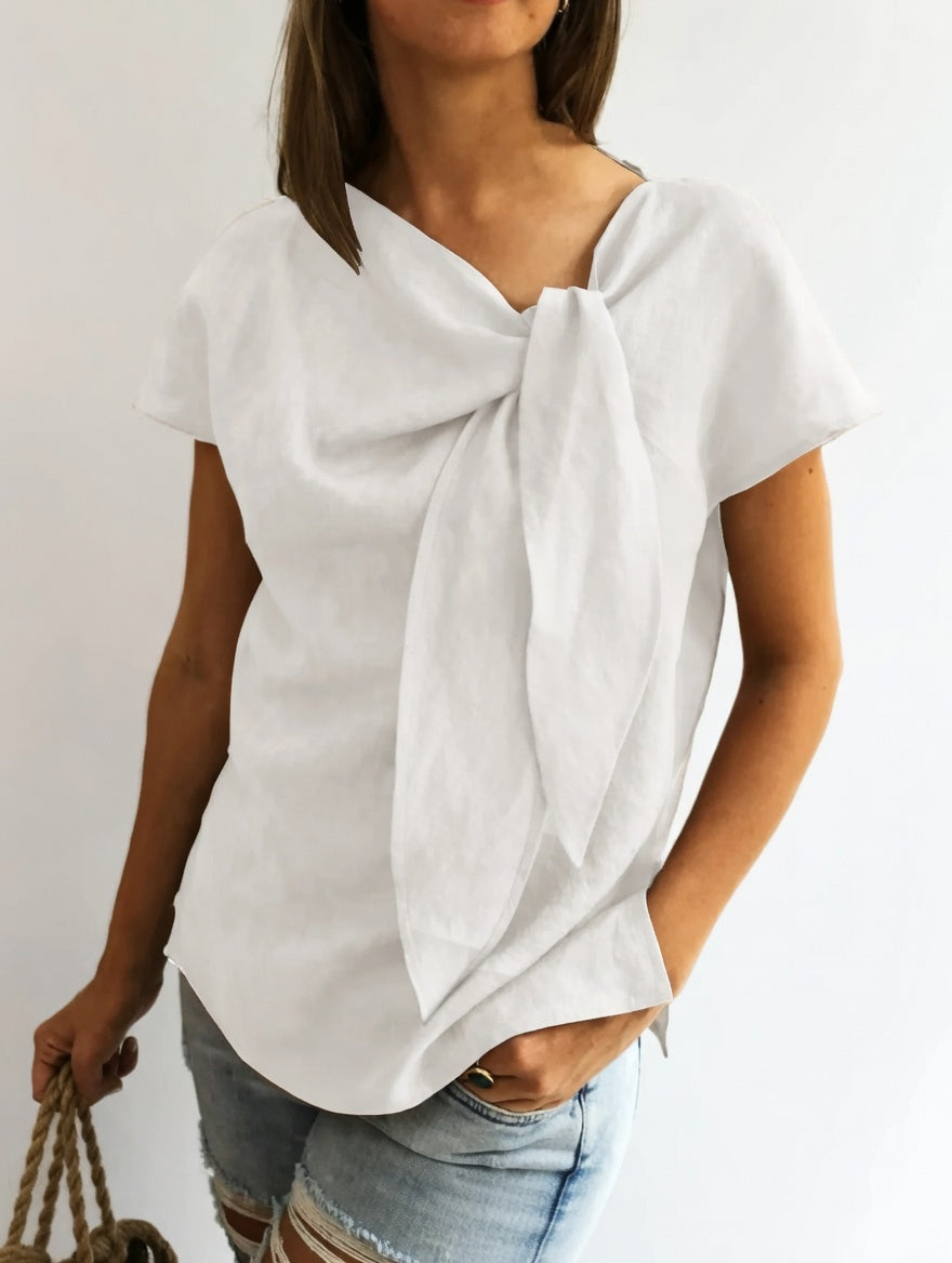 Elisa — Blusa elegante con nudo
