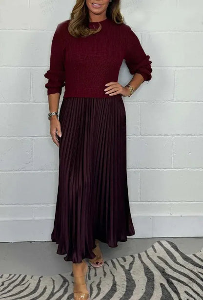 Claudine — Vestido de punto plisado elegante y cómodo