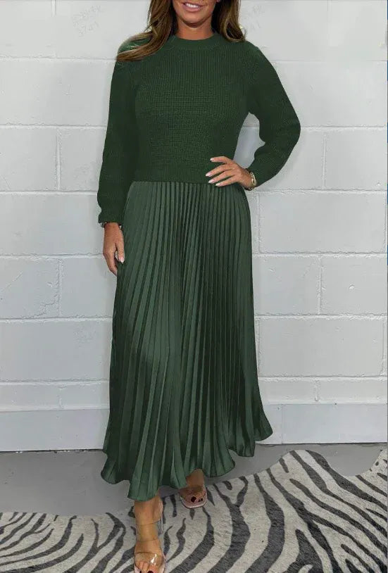 Claudine — Vestido de punto plisado elegante y cómodo