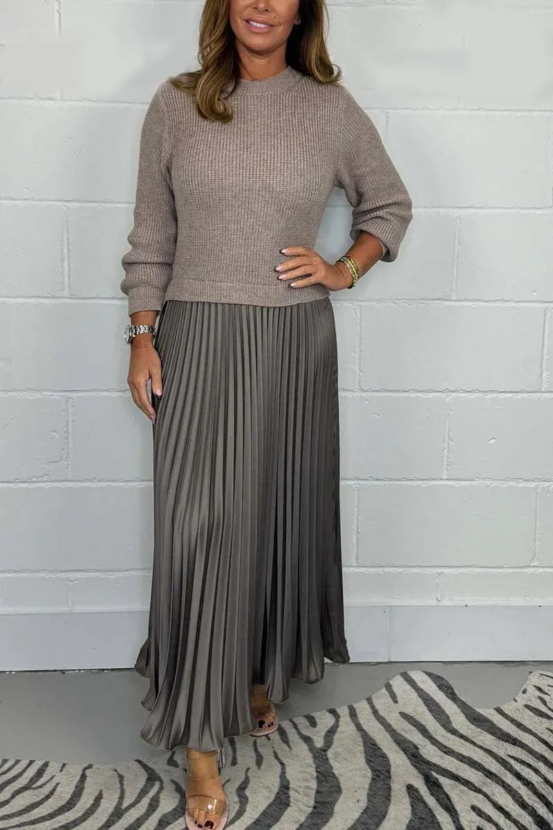 Claudine — Vestido de punto plisado elegante y cómodo