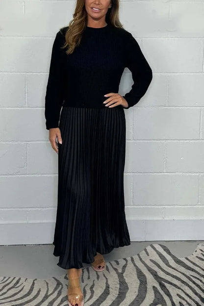 Claudine — Vestido de punto plisado elegante y cómodo