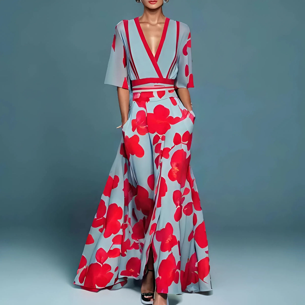 Alessandra — Vestido fluido elegante con escote en V