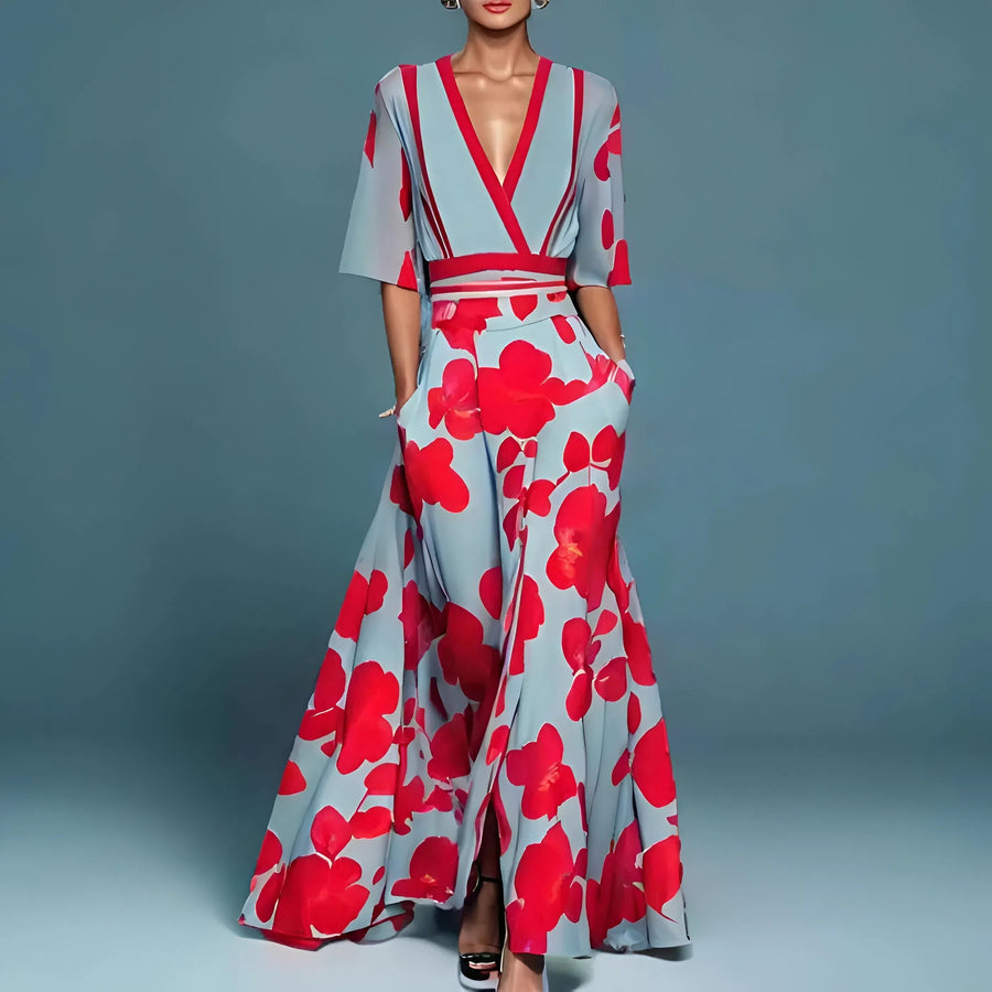 Alessandra — Vestido fluido elegante con escote en V