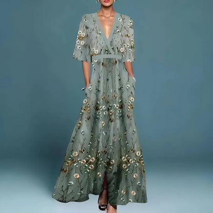 Alessandra — Vestido fluido elegante con escote en V