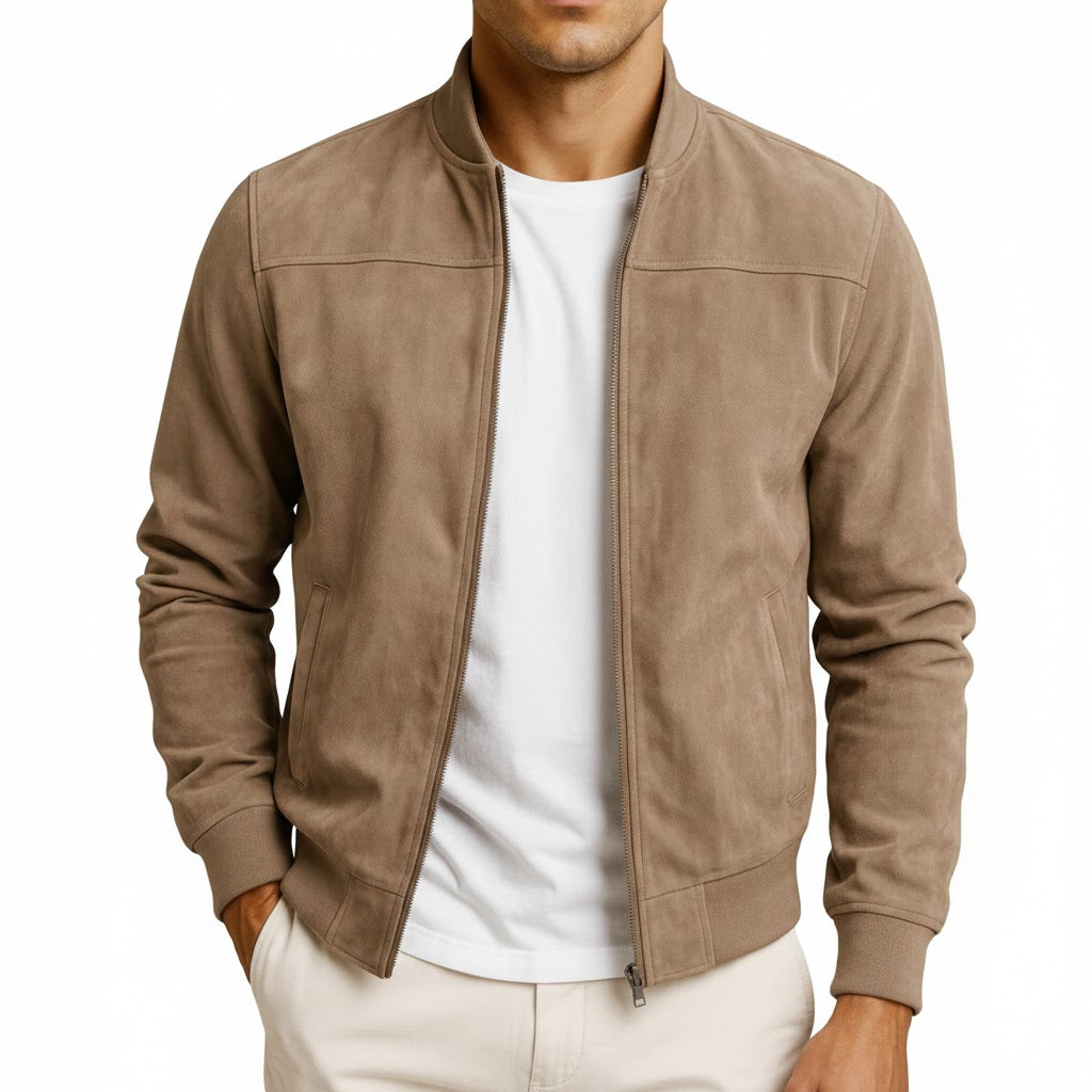 Marceaux — Chaqueta de ante auténtico para hombre
